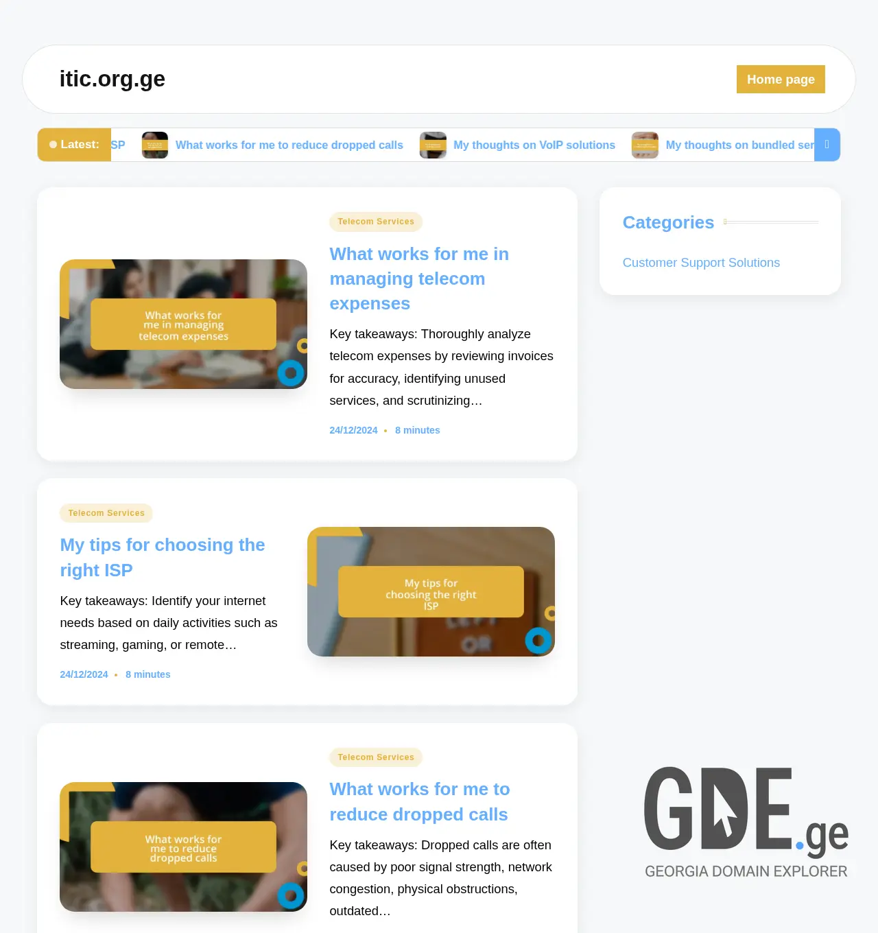 Screenshot of the site itic.org.ge at 2025-11-29