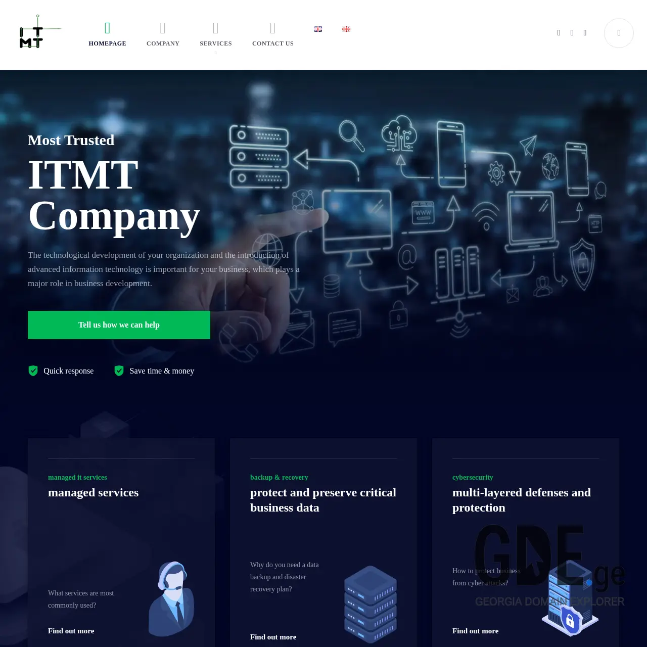 Screenshot of the site itmt.ge at 2025-12-09