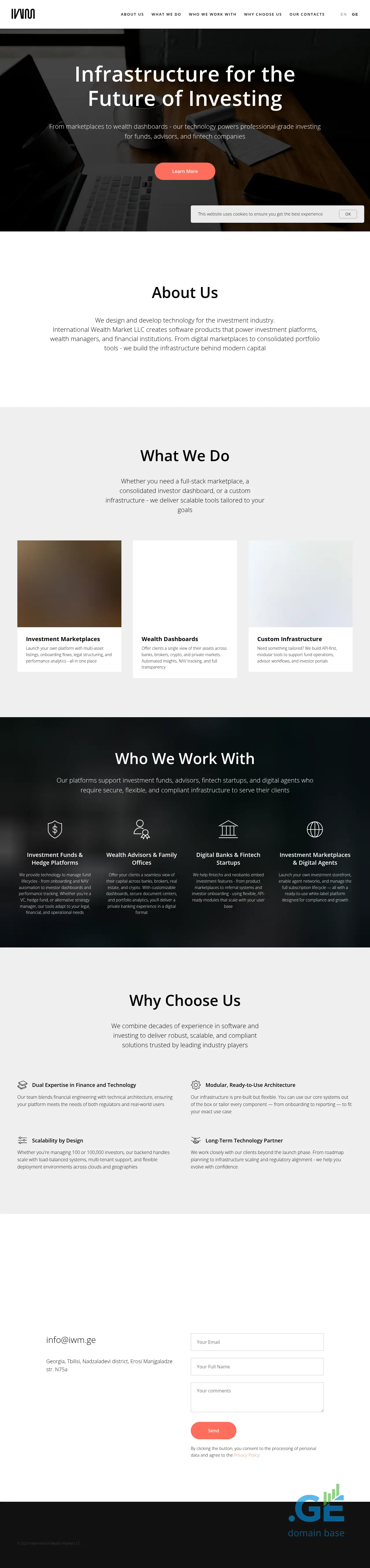 Screenshot of the site iwm.ge