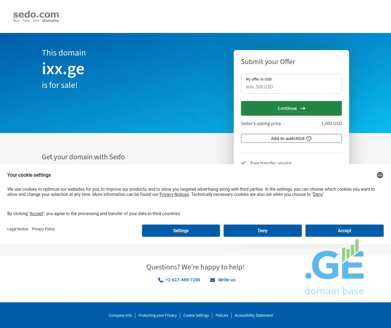 Screenshot of the site ixx.ge