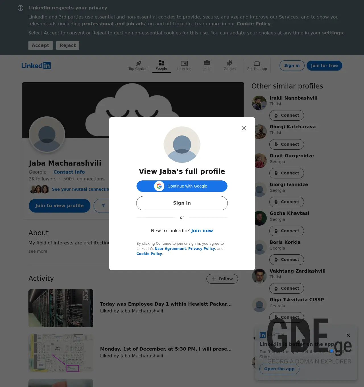 Screenshot of the site jaba.ge at 2025-11-30