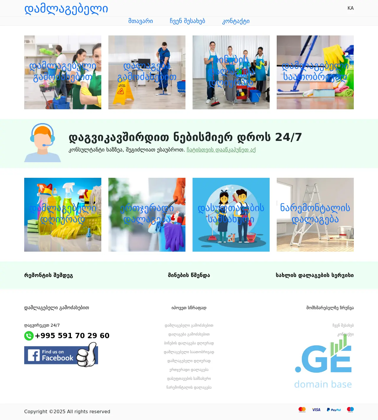 Screenshot of the site janitor.ge