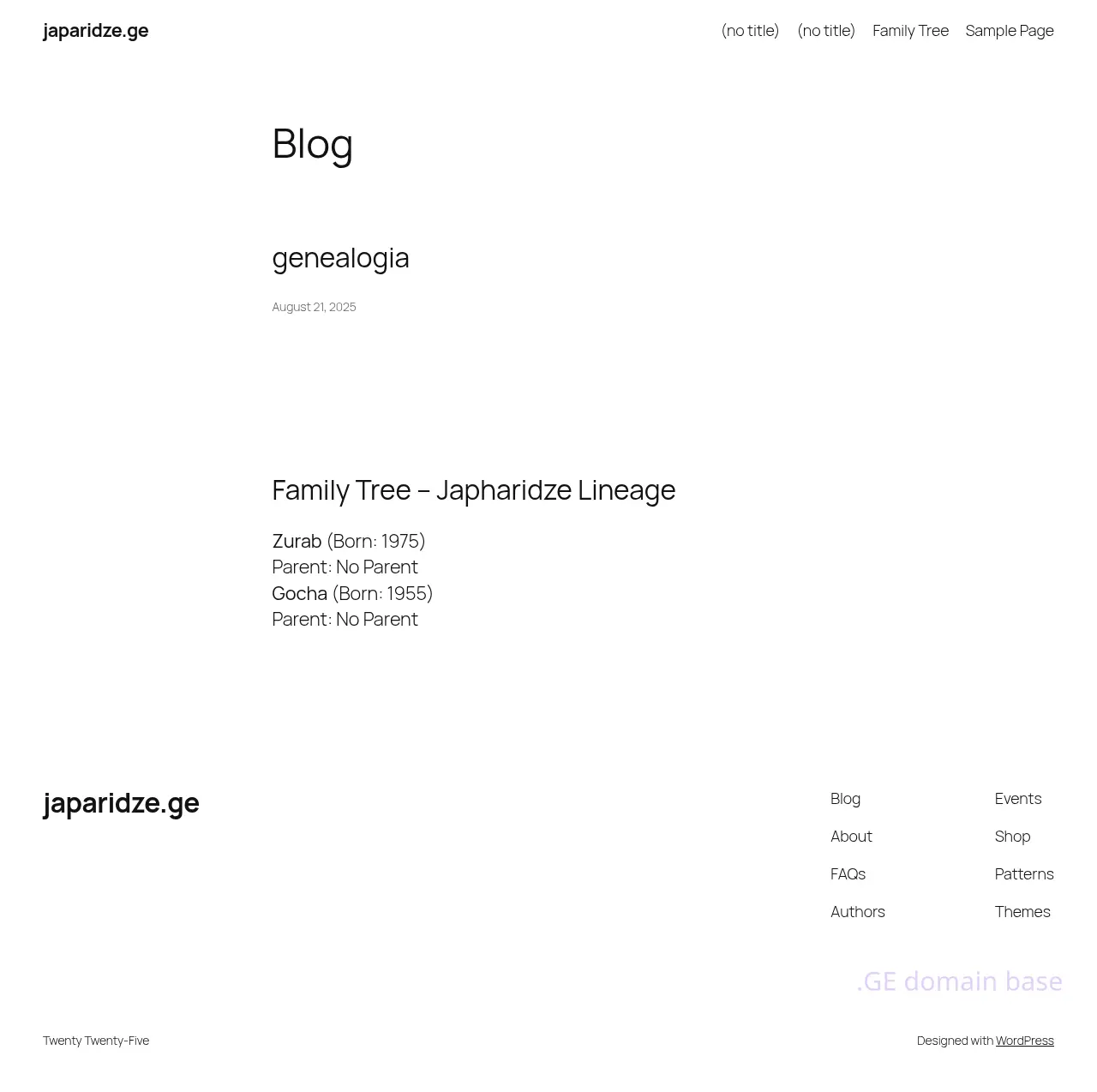 Screenshot of the site japaridze.ge at 2025-09-06