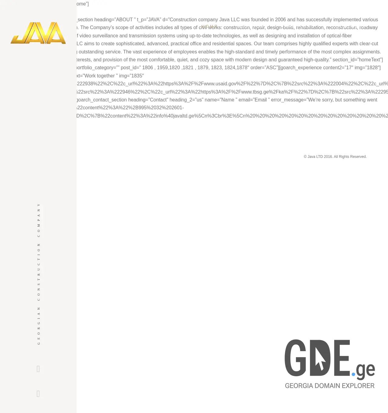 Screenshot of the site javaltd.ge at 2025-12-02