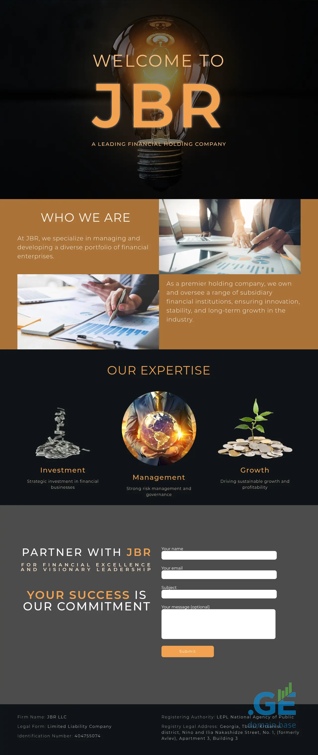 Screenshot of the site jbr.ge at 2025-10-08