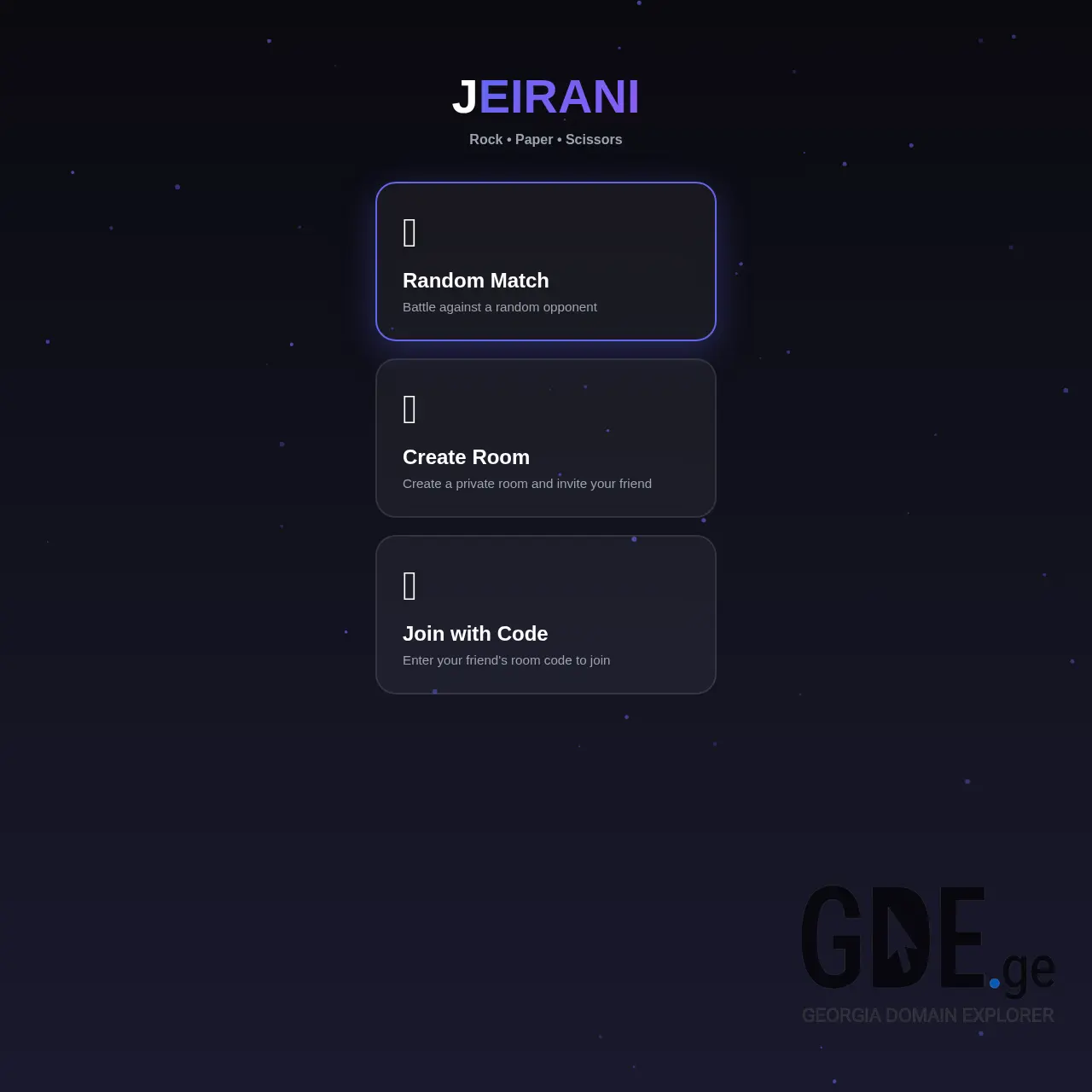 Screenshot of the site jeirani.ge at 2026-02-16