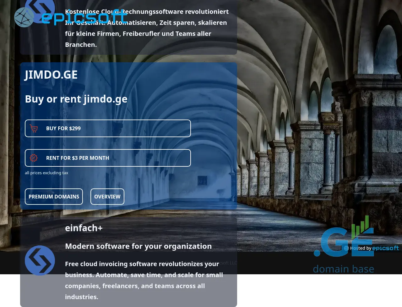 Screenshot of the site jimdo.ge