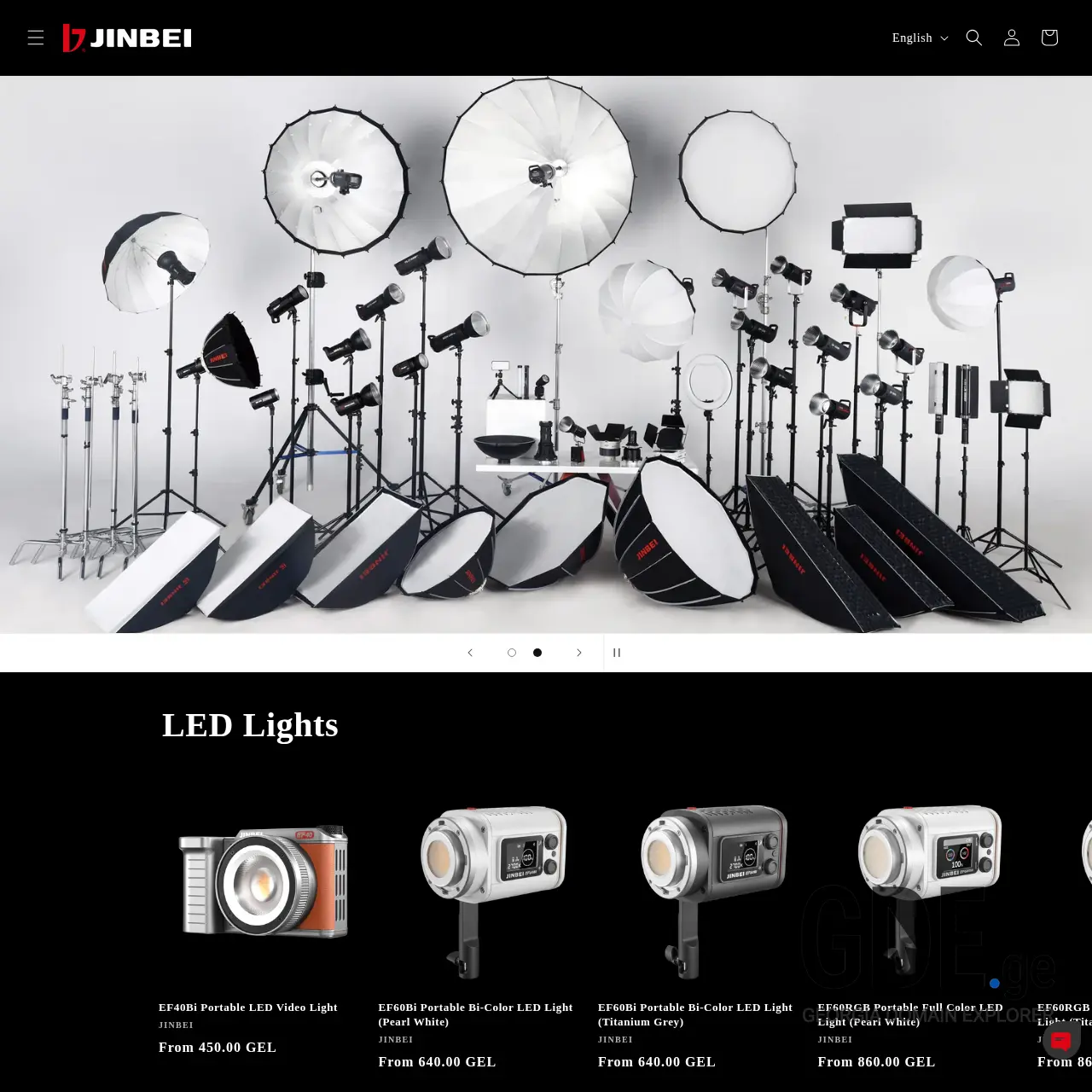 Screenshot of the site jinbei.ge at 2025-12-09