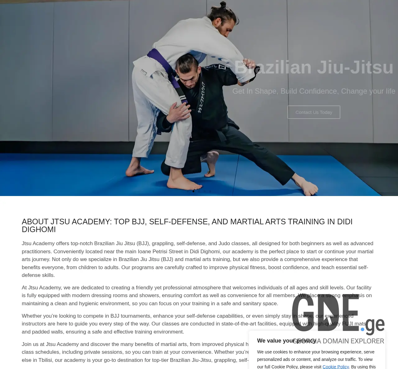 Screenshot of the site jiujitsu.ge at 2025-11-30
