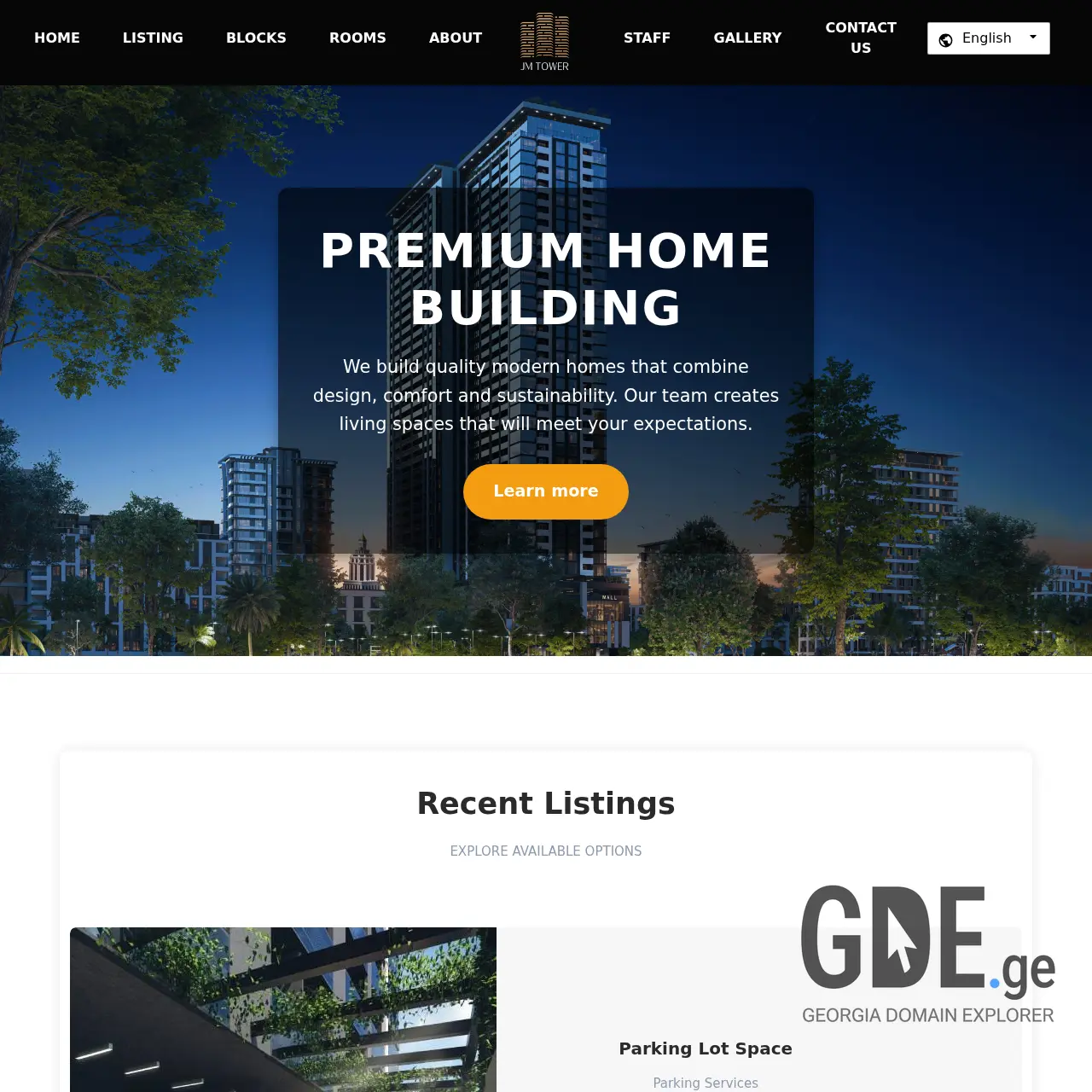 Screenshot of the site jmtowerbatumi.ge at 2025-12-09