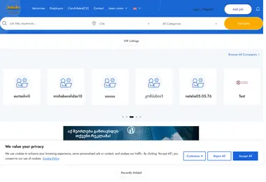 Screenshot of jobsin.ge