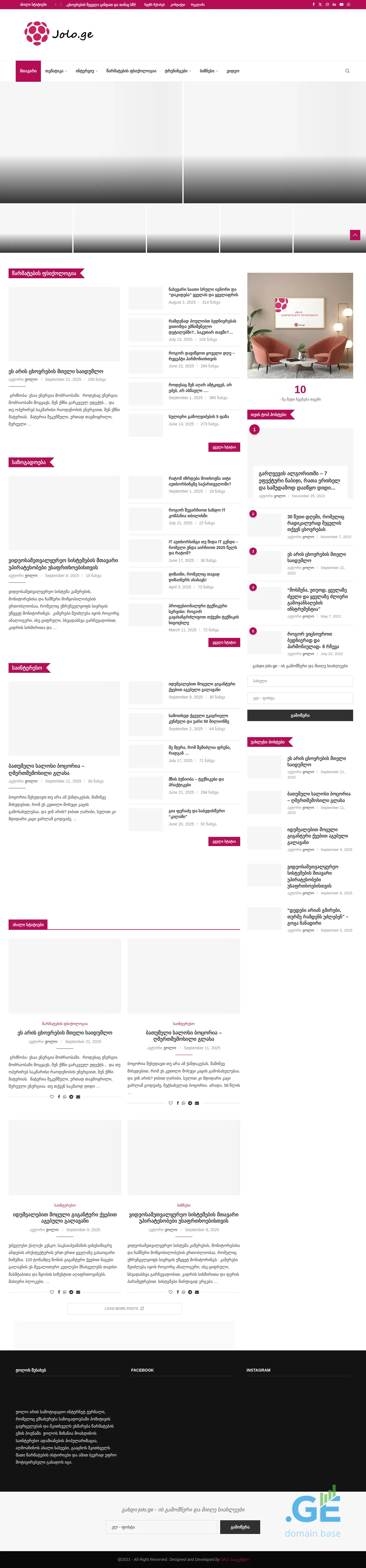 Screenshot of the site jolo.ge