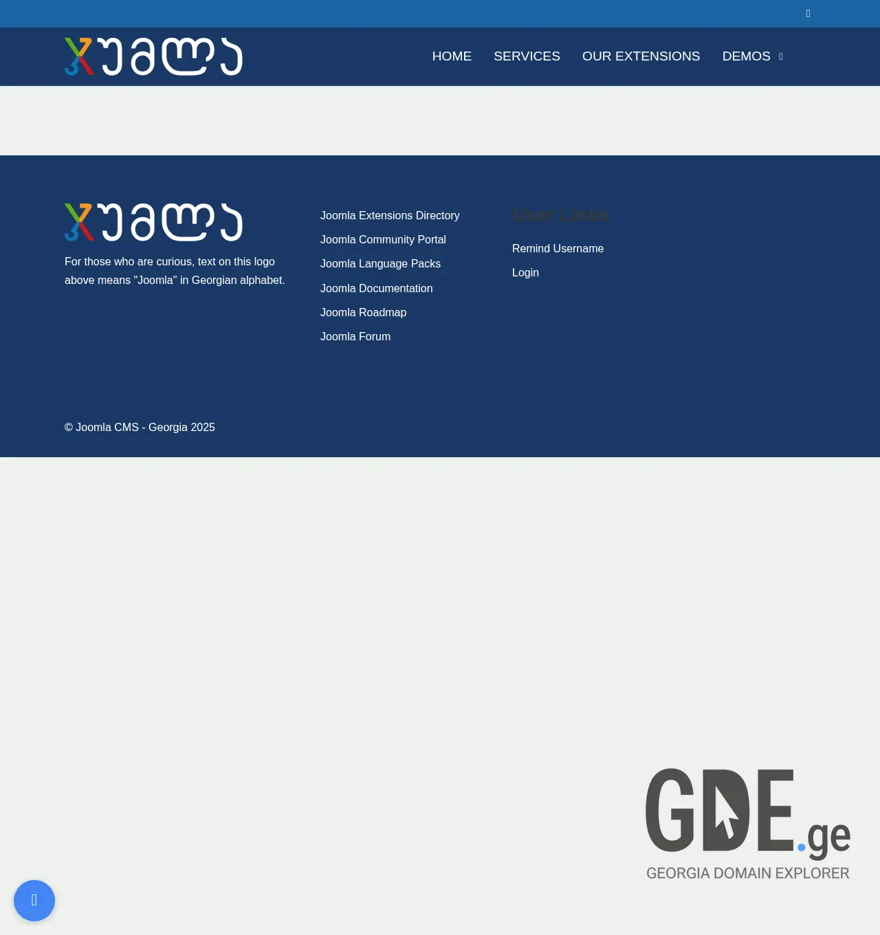 Screenshot of the site joomla.ge at 2025-11-30