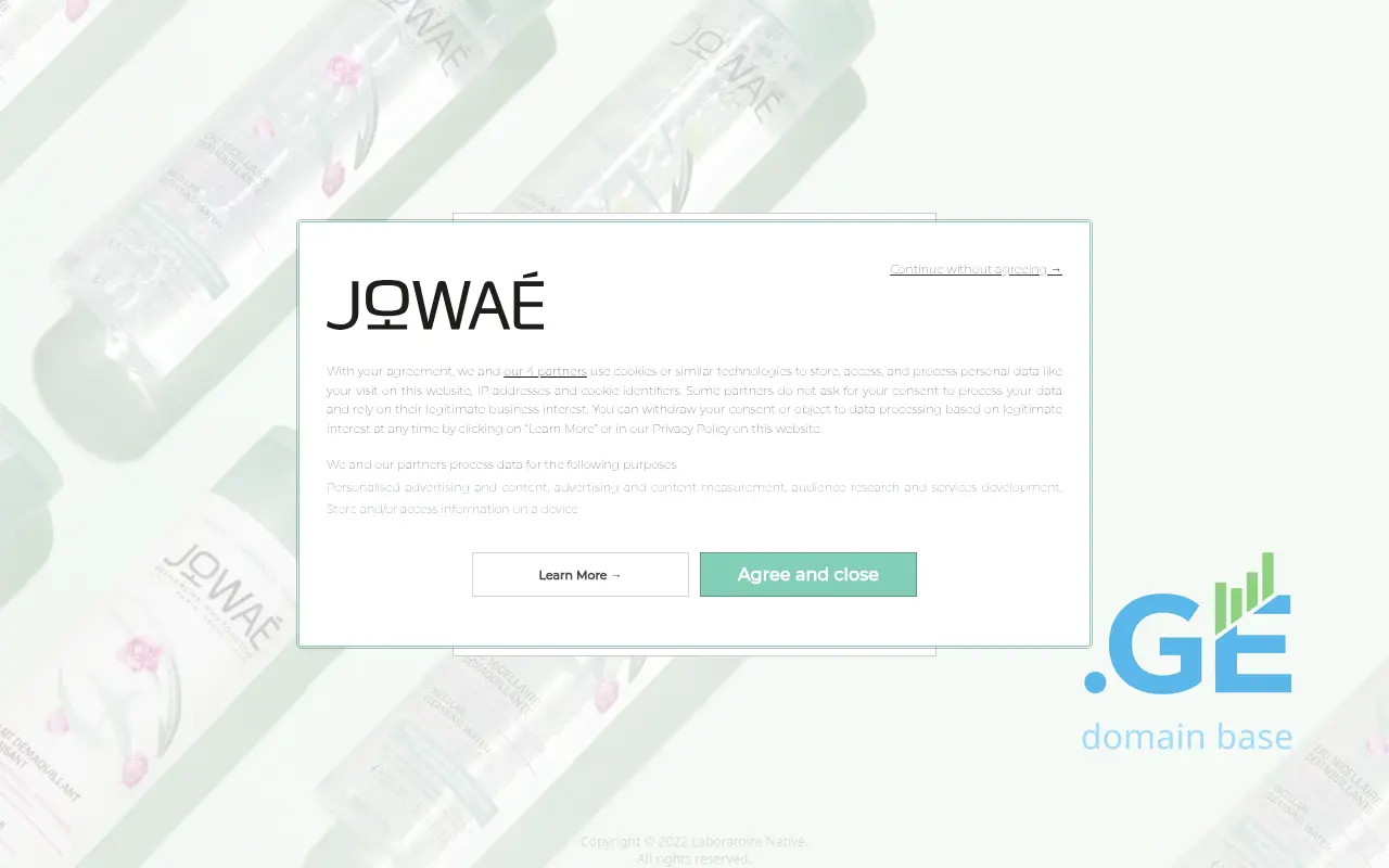 Screenshot of the site jowae.ge
