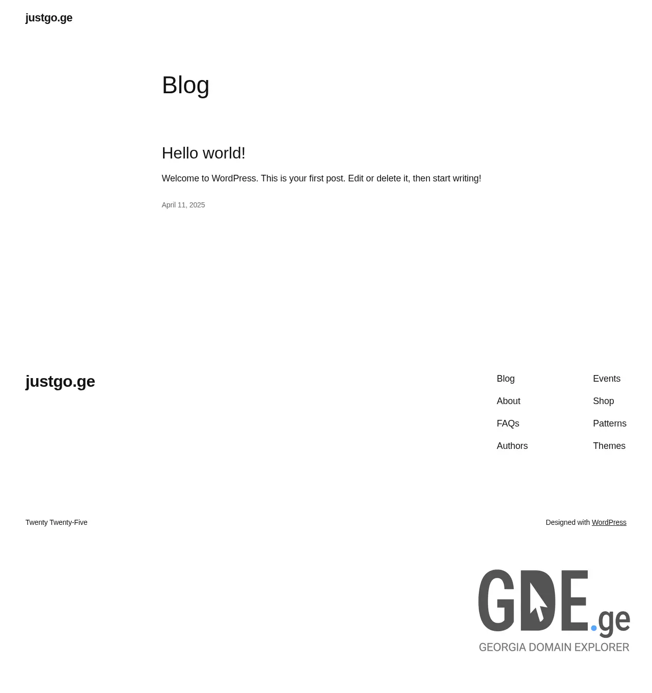 Screenshot of the site justgo.ge at 2025-11-30