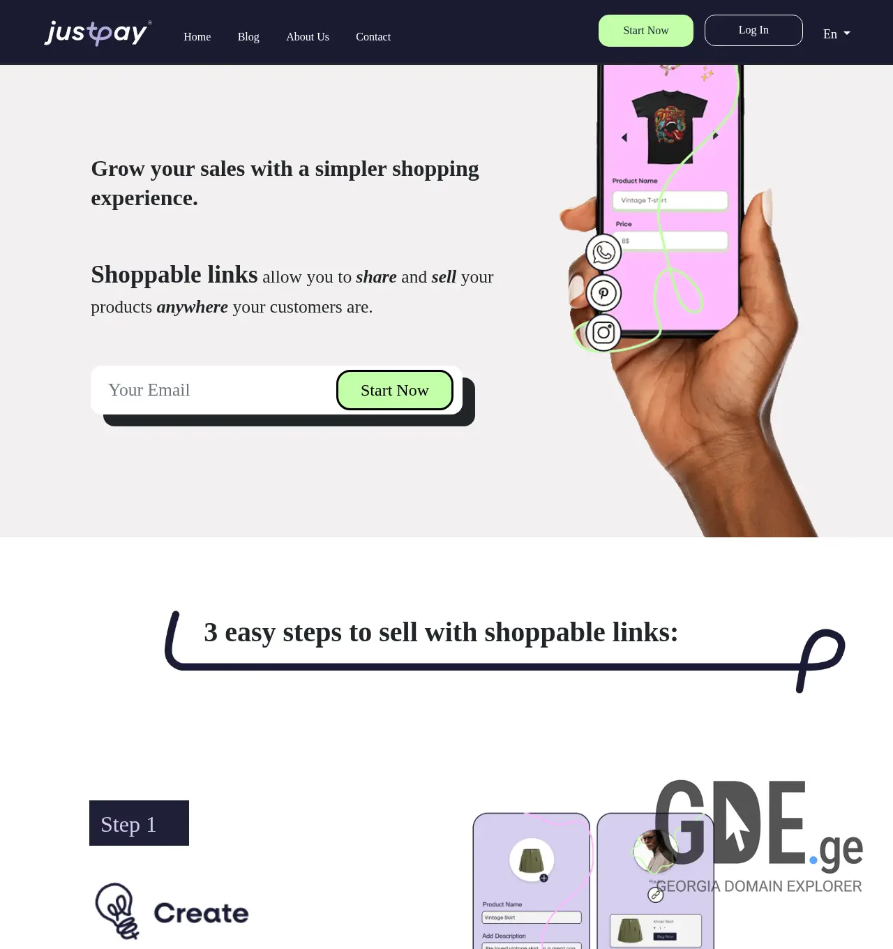 Screenshot of the site justpay.ge at 2025-11-30
