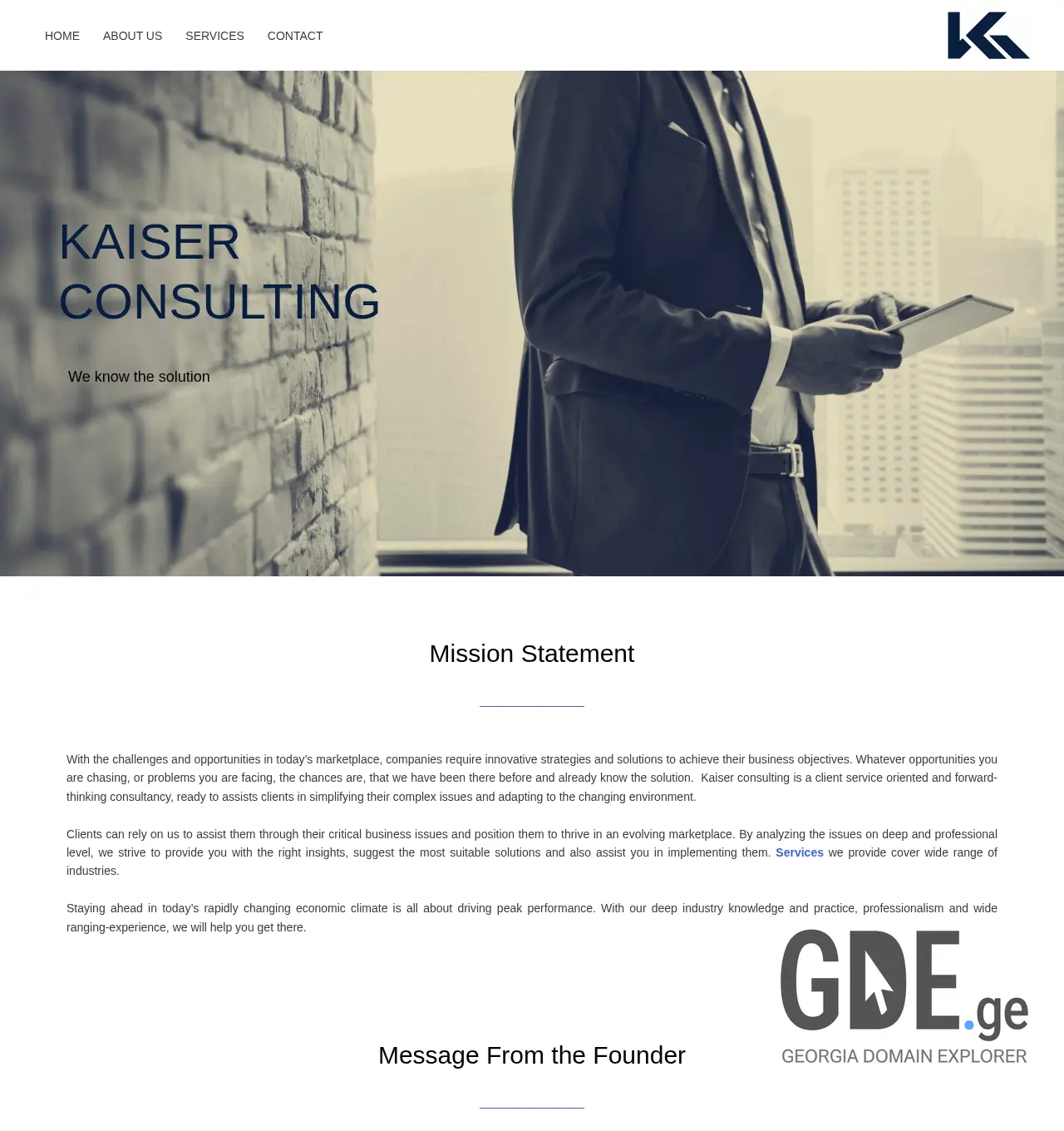 Screenshot of the site kaiserconsulting.ge at 2025-11-30