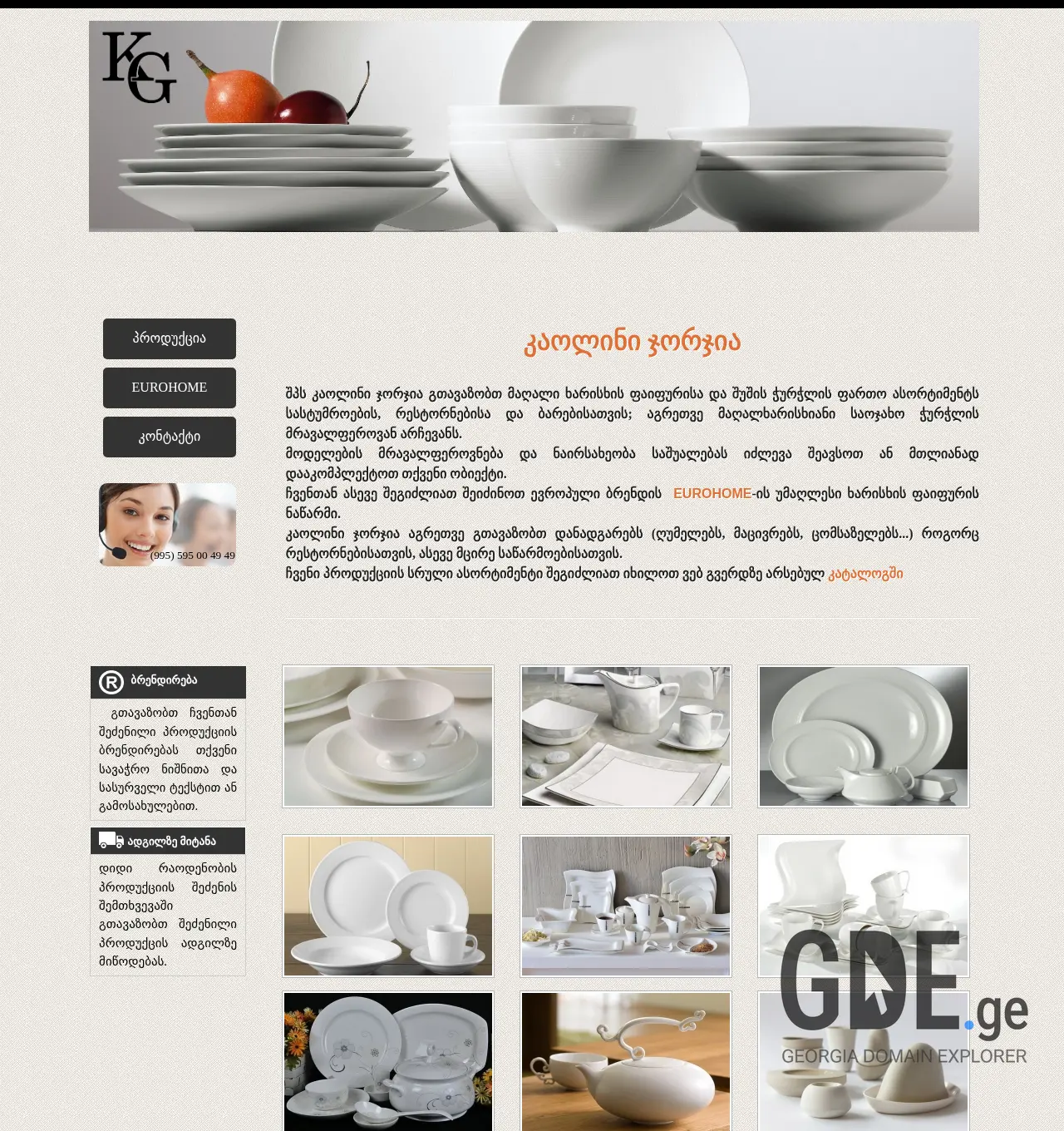 Screenshot of the site kaolin.ge at 2025-11-29