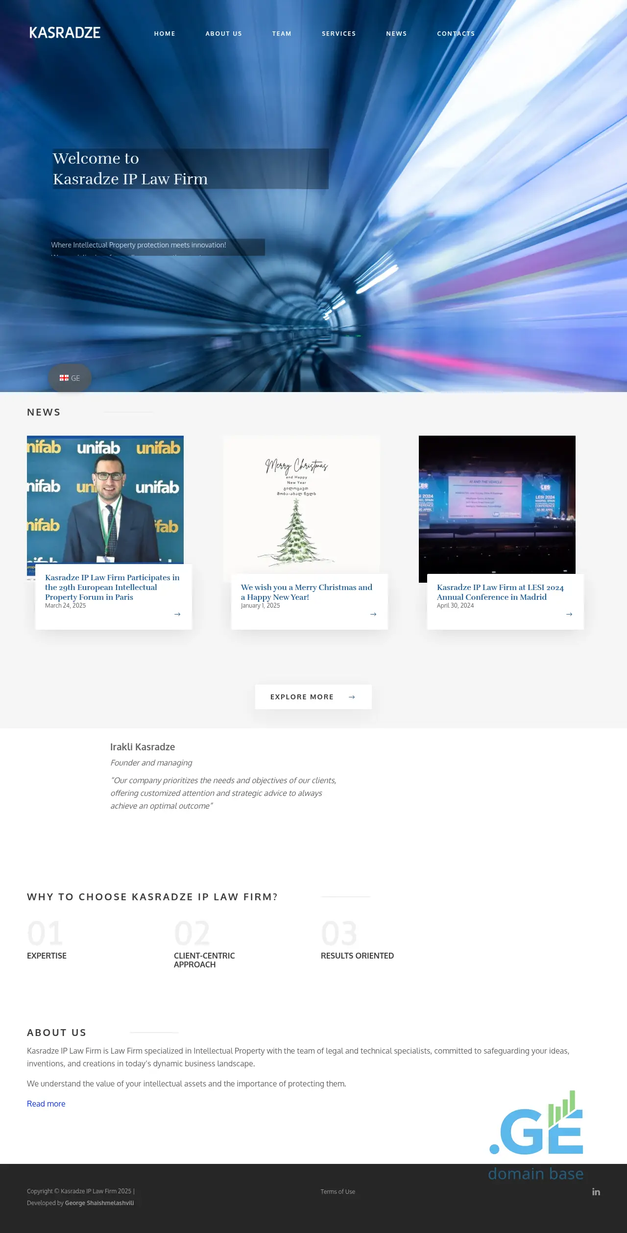 Screenshot of the site kasradze.ge
