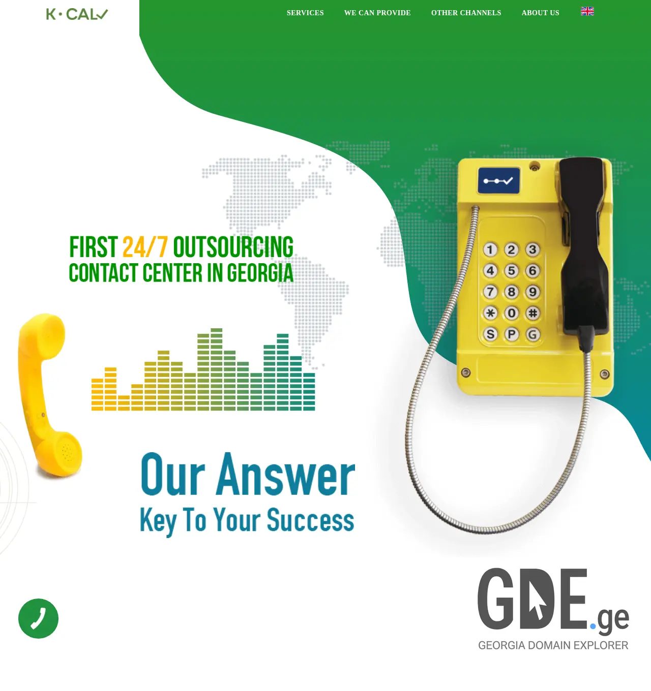 Screenshot of the site kcall.ge at 2025-12-02