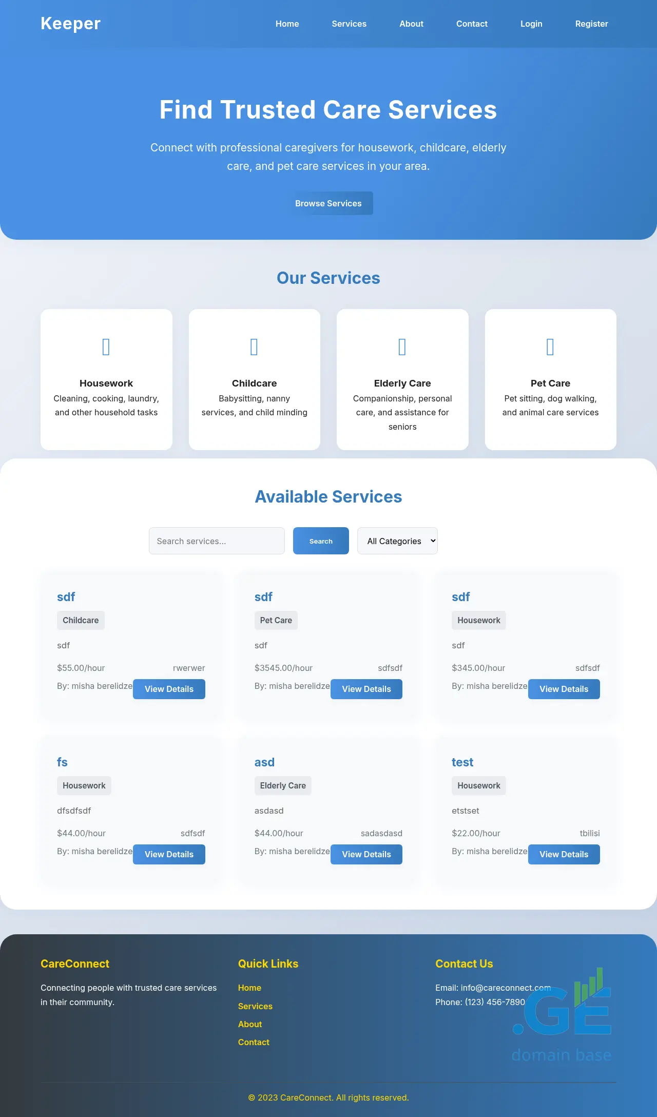 Screenshot of the site keeper.ge