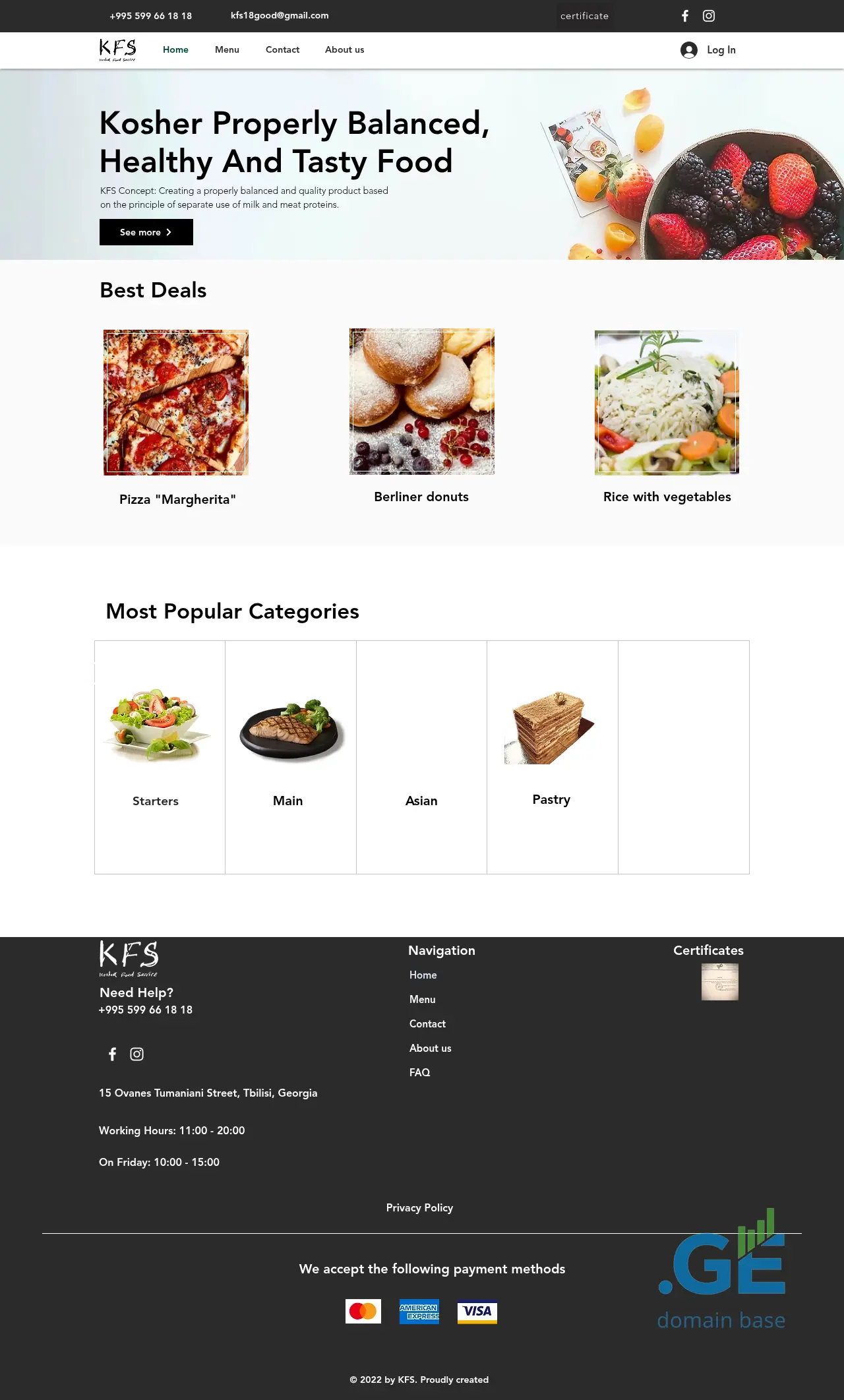 Screenshot of the site kfs.ge