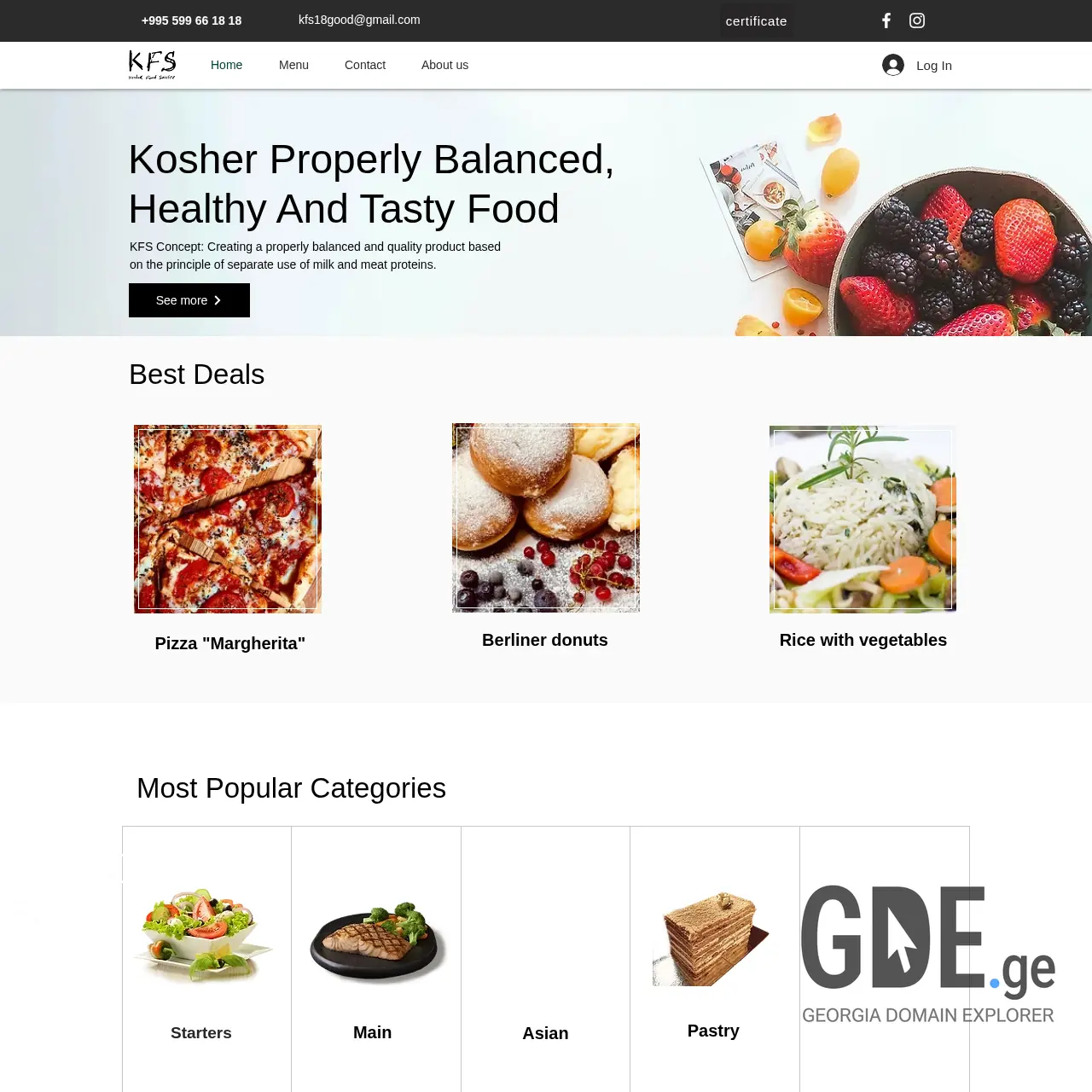 Screenshot of the site kfs.ge at 2025-12-09