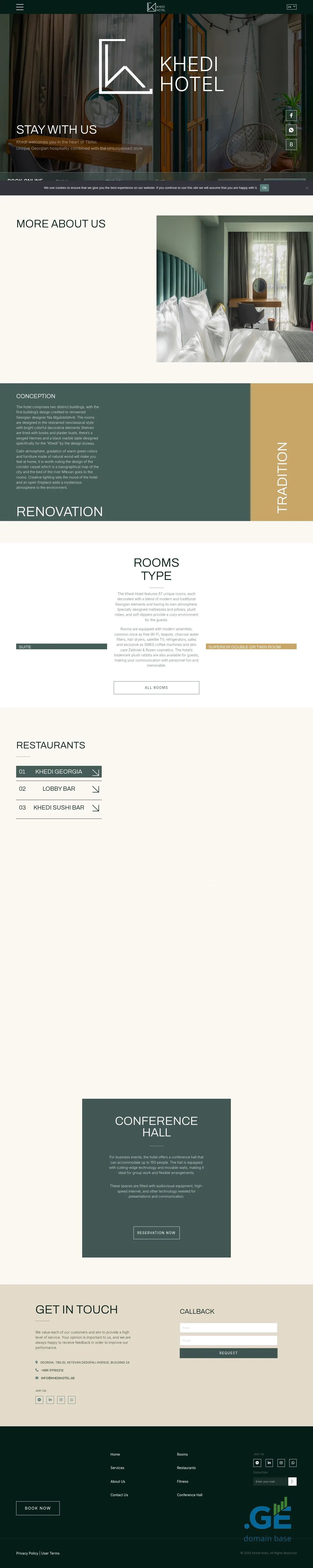 Screenshot of the site khedihotel.ge