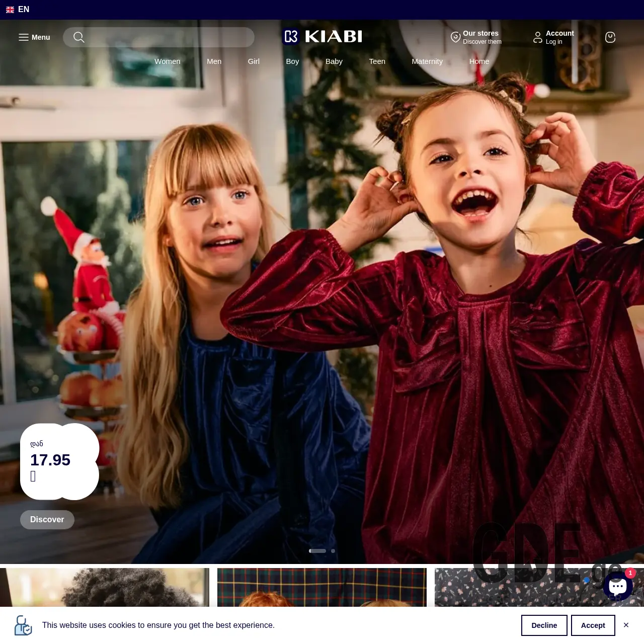 Screenshot of the site kiabi.ge at 2025-12-09
