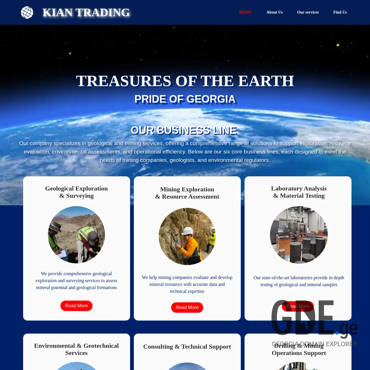 Screenshot of the site kiantrading.ge at 2025-12-09