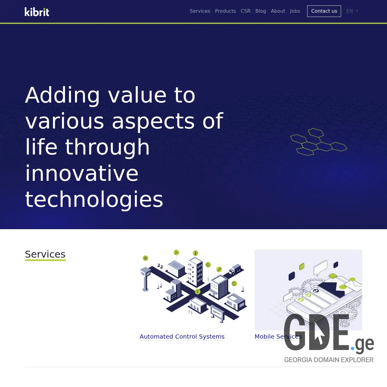 Screenshot of the site kibrit.ge at 2025-12-09