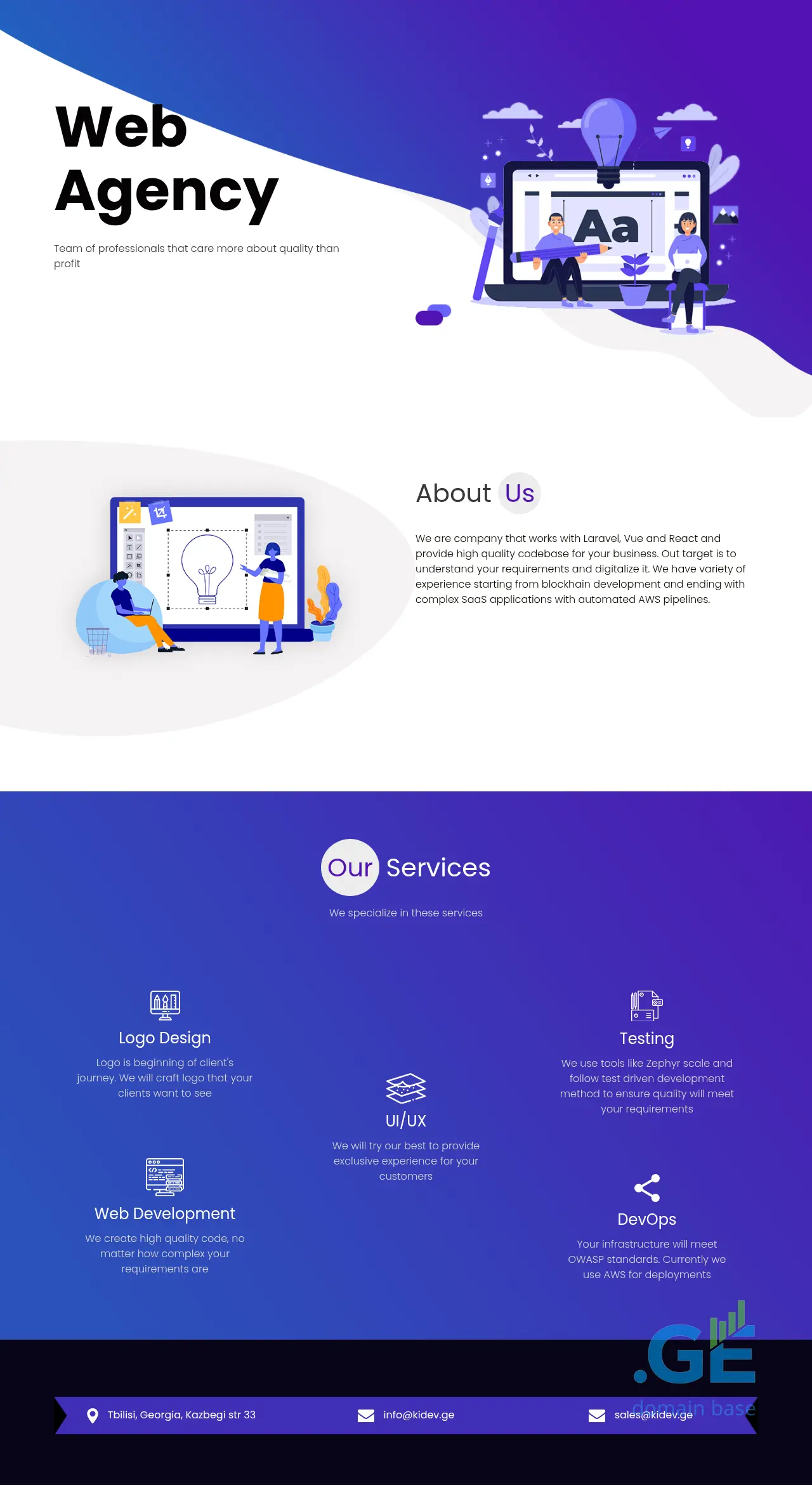 Screenshot of the site kidev.ge