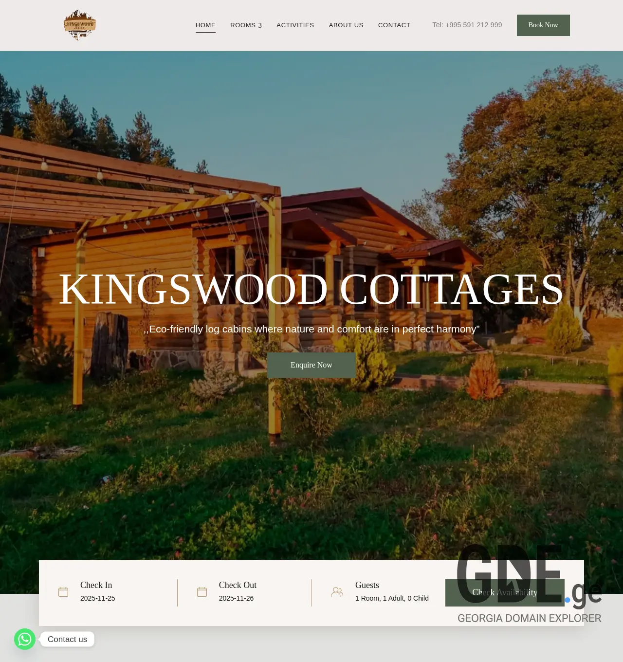 Screenshot of the site kingswood.ge at 2025-11-30