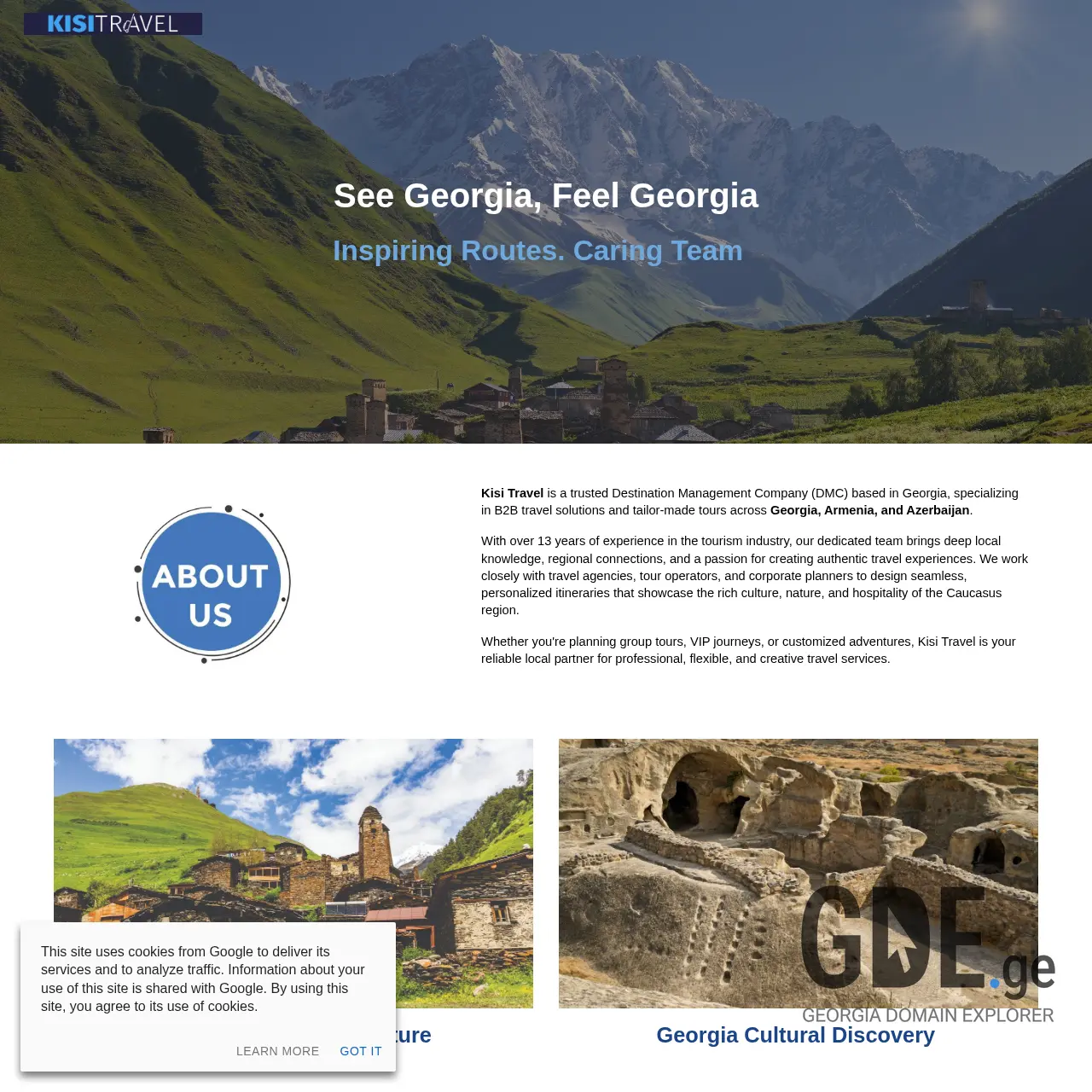 Screenshot of the site kisitravel.ge at 2025-12-09