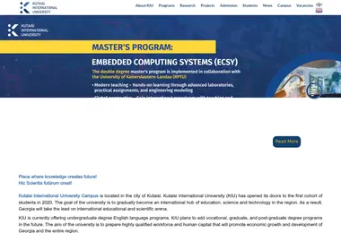 kiu.edu.ge-ის ეკრანის სურათი