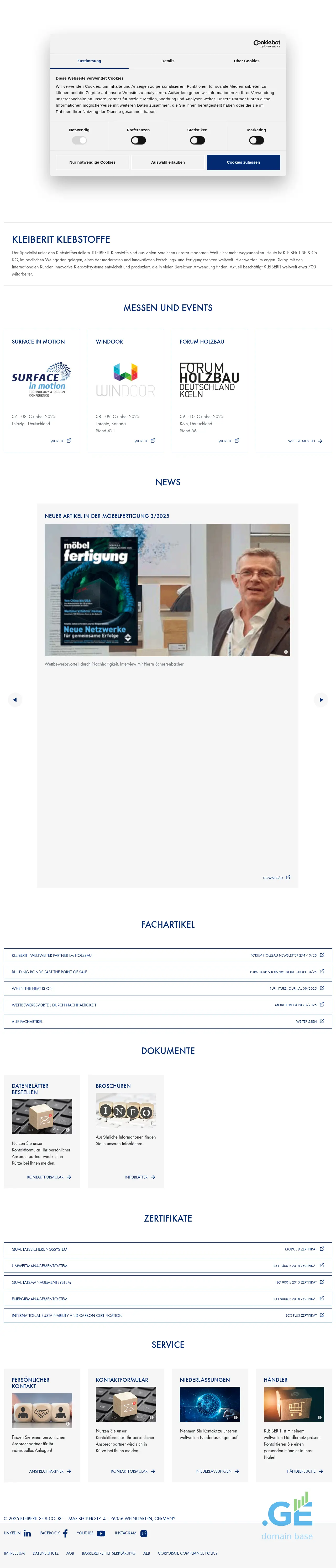Screenshot of the site kleiberit.ge at 2025-10-08
