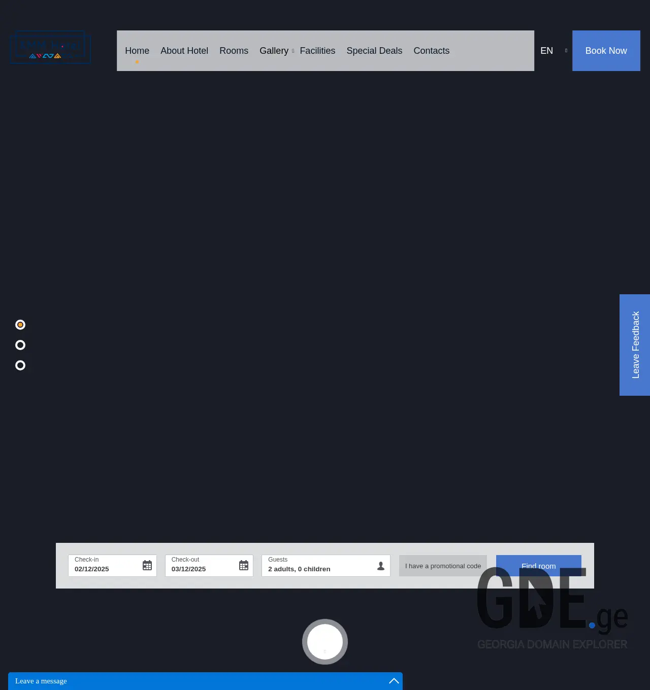 Screenshot of the site kmm.ge at 2025-12-02
