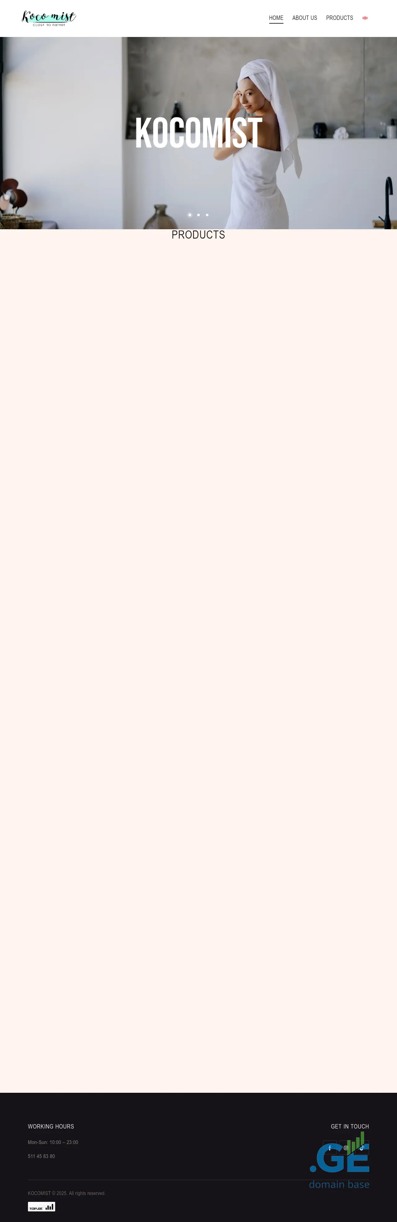 Screenshot of the site kocomist.ge at 2025-09-19