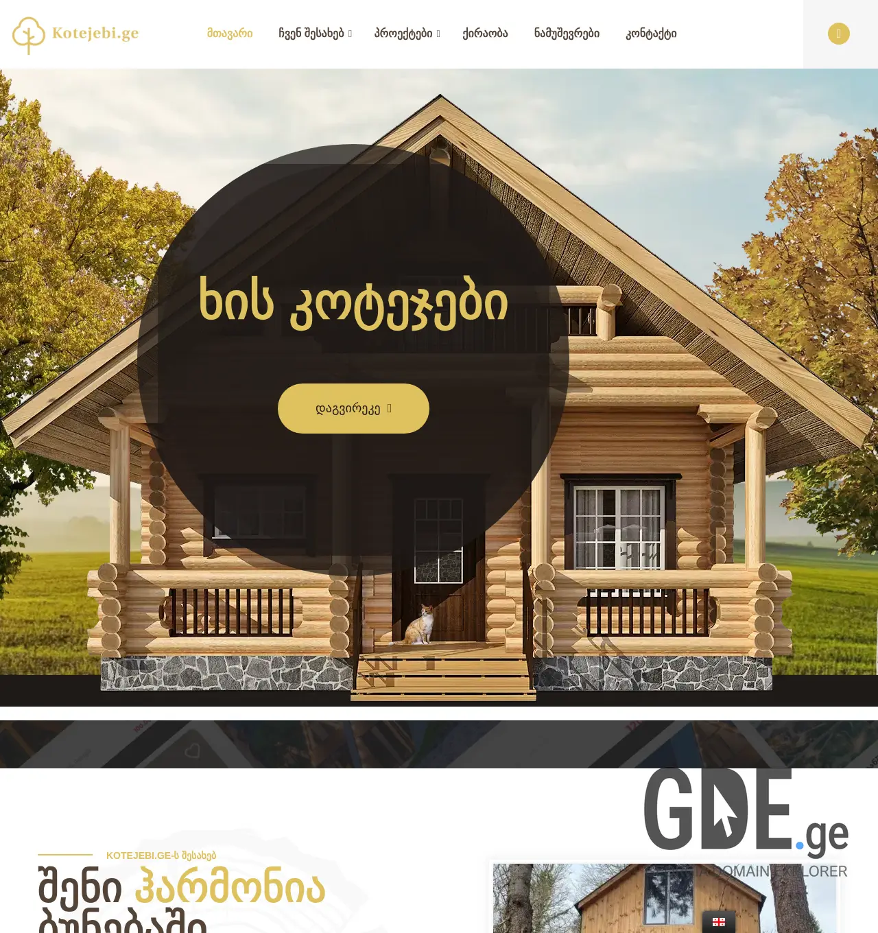 Screenshot of the site kotejebi.ge at 2025-11-29