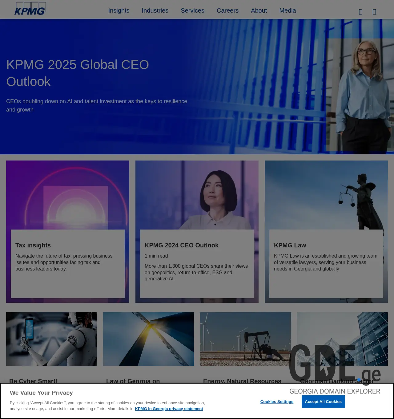 Screenshot of the site kpmg.ge at 2025-12-02
