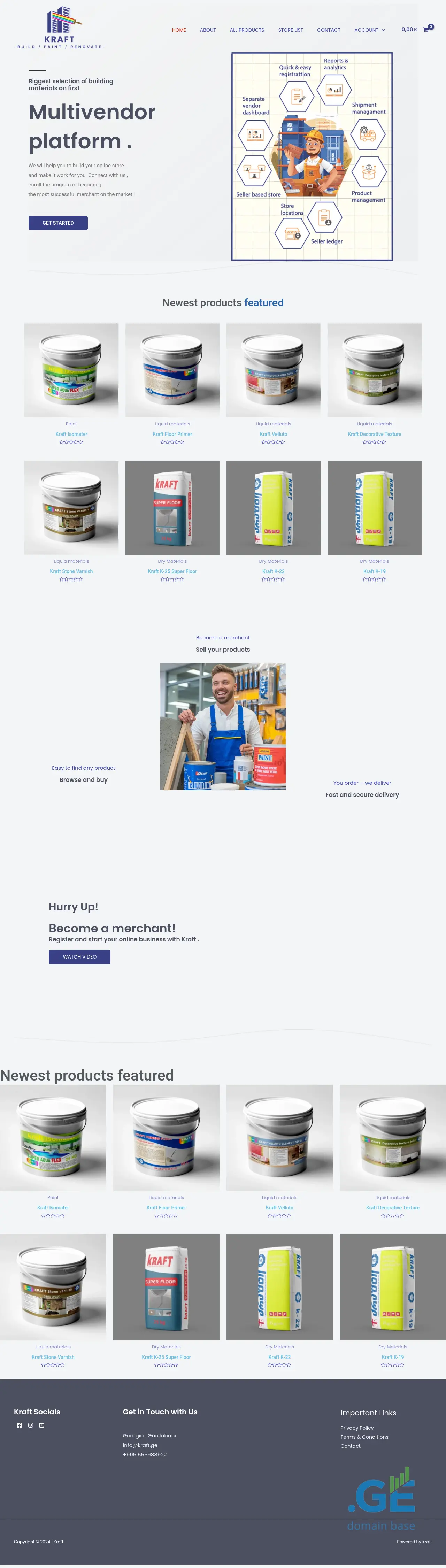 Screenshot of the site kraft.ge