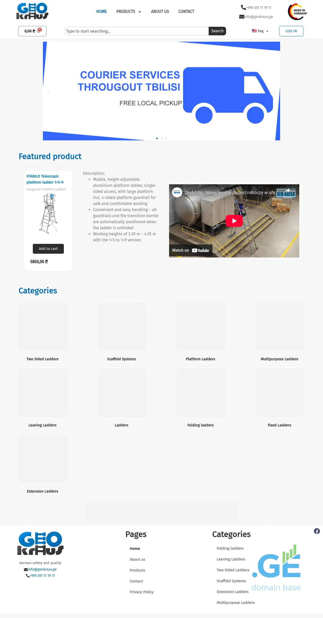 Screenshot of the site kraus.ge