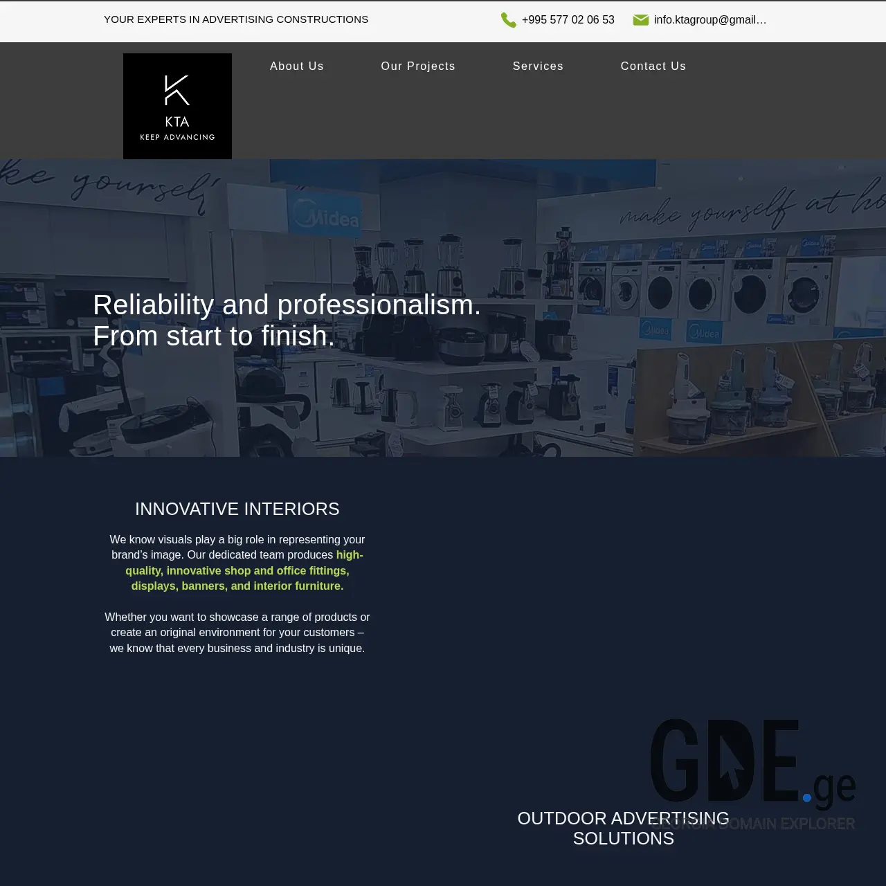 Screenshot of the site kta.ge at 2025-12-09