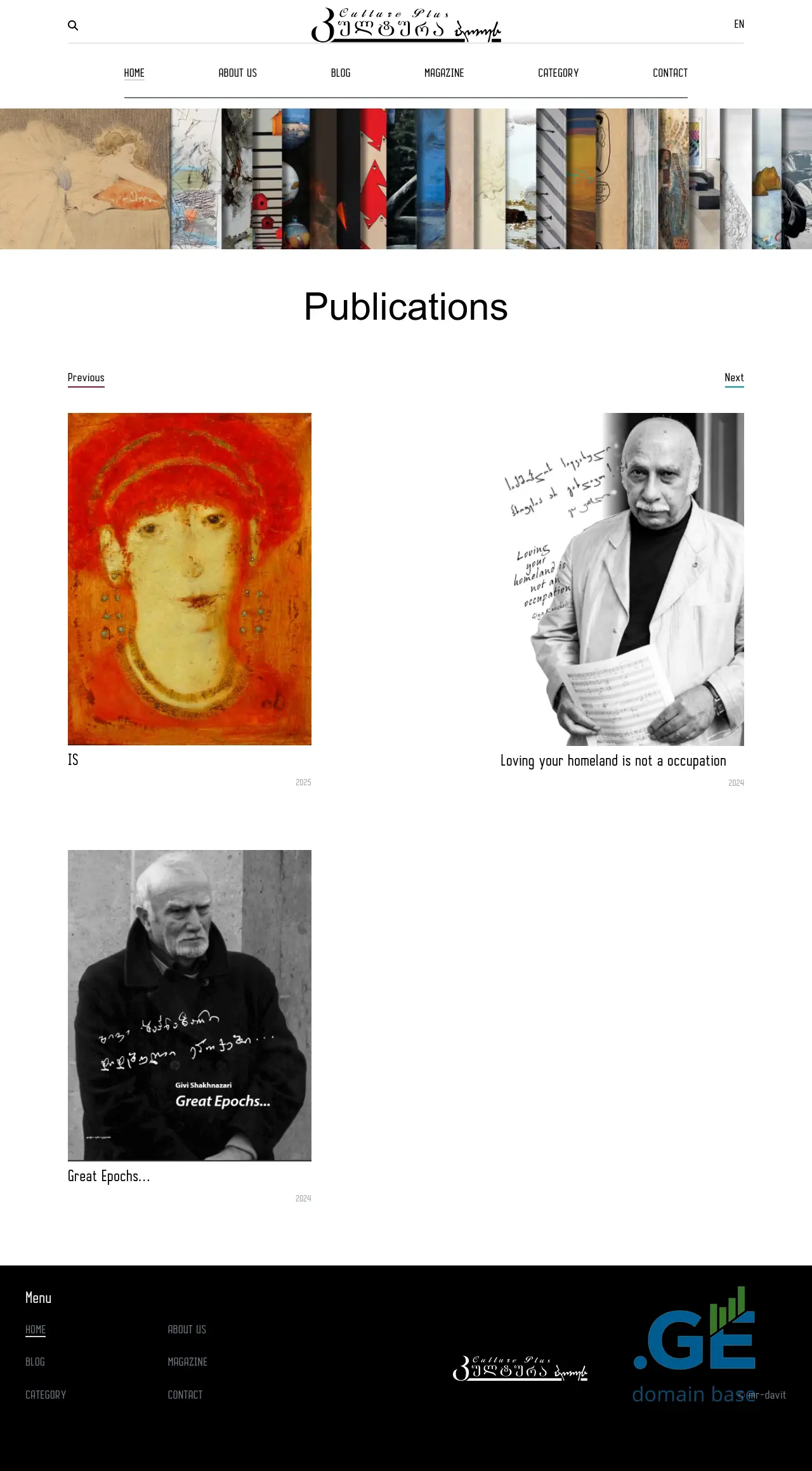 Screenshot of the site kulturaplus.ge