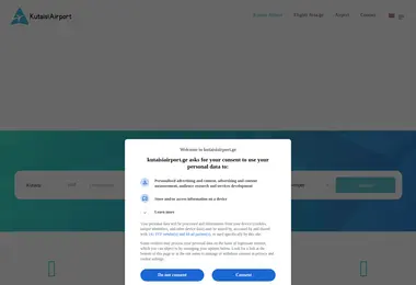 kutaisiairport.ge-ის ეკრანის სურათი