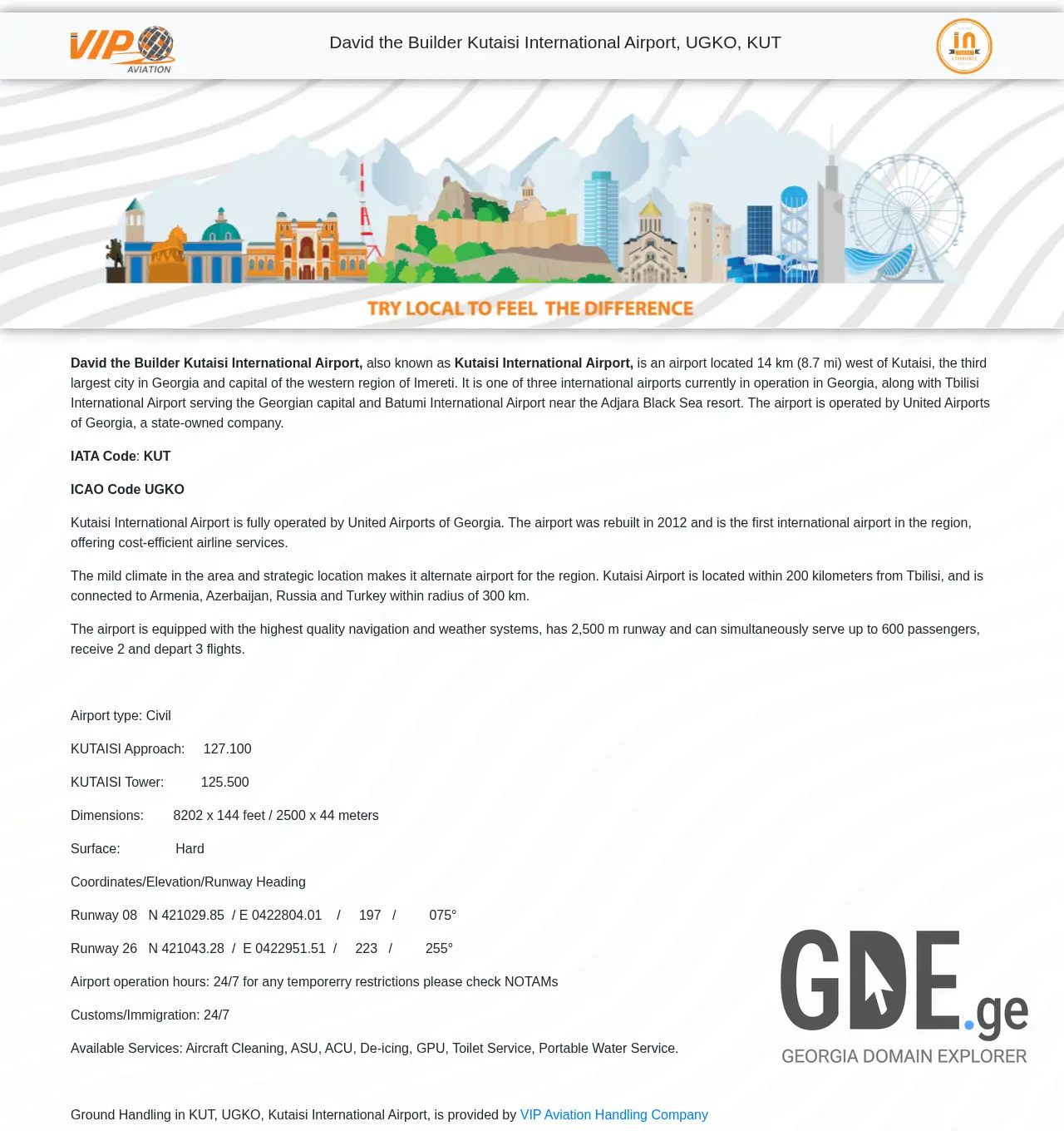 Screenshot of the site kuthandling.ge at 2025-11-30