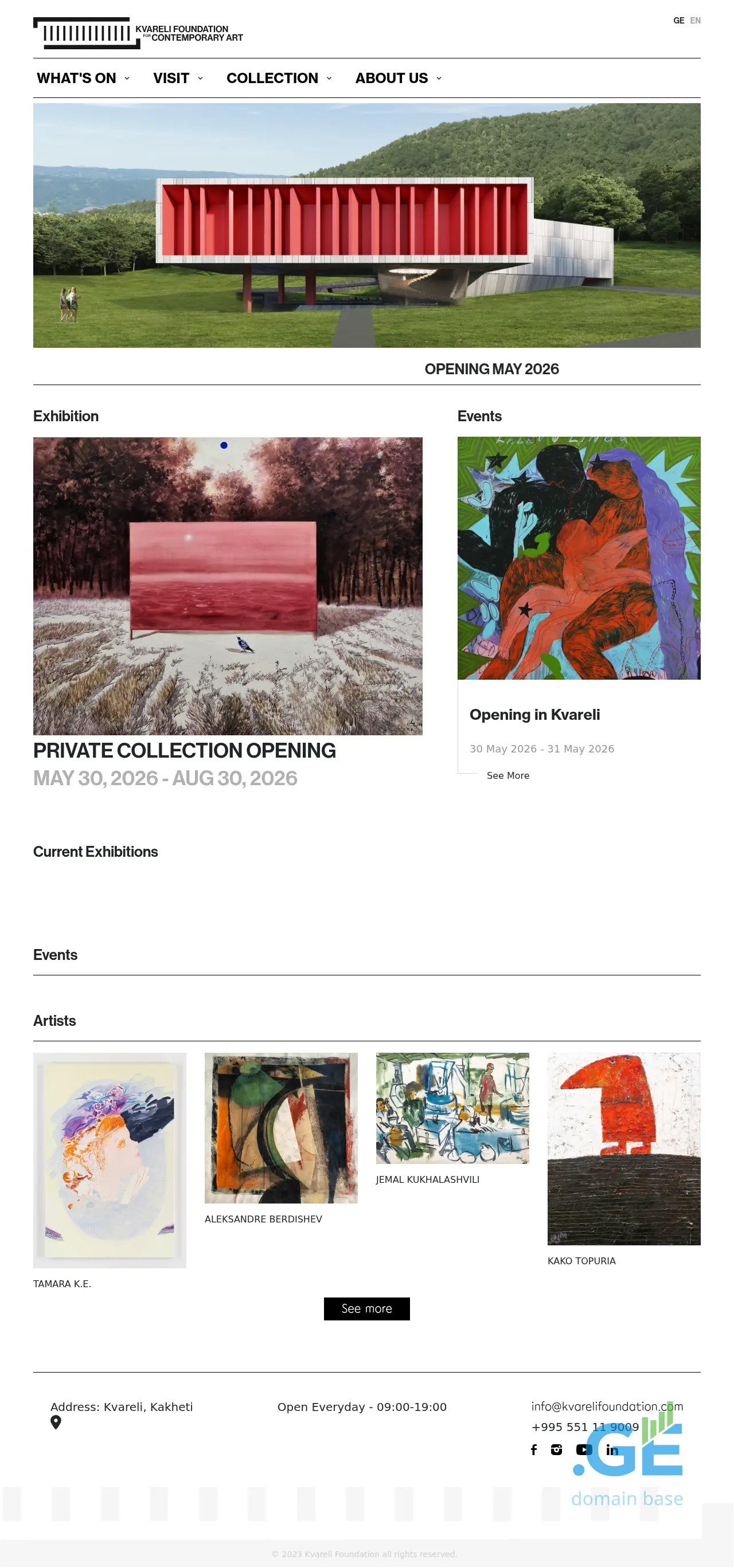 Screenshot of the site kvarelifoundation.ge