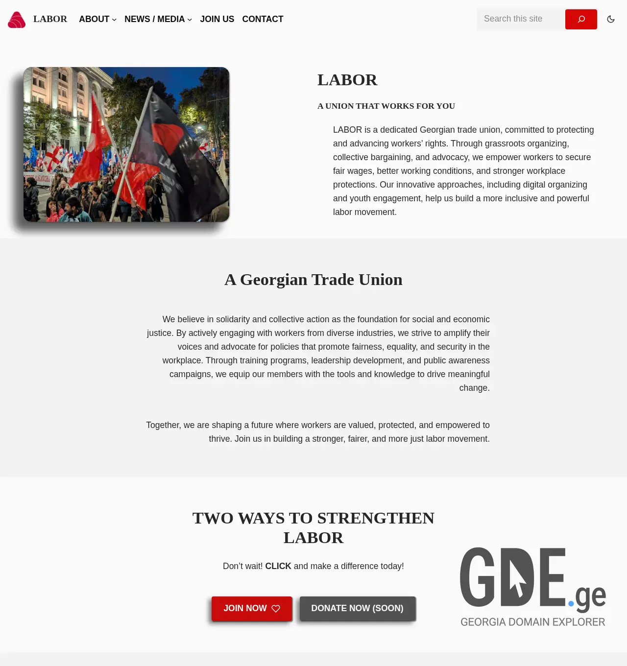 Screenshot of the site labor.ge at 2025-11-30