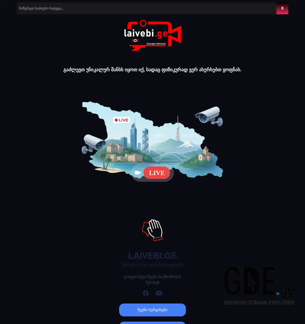 Screenshot of the site laivebi.ge at 2025-11-30