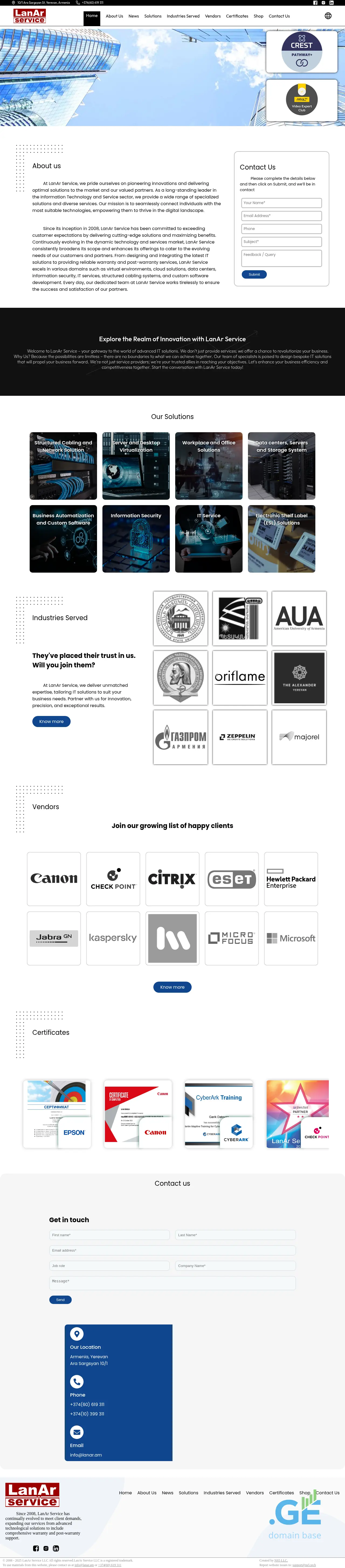 Screenshot of the site lanar.ge